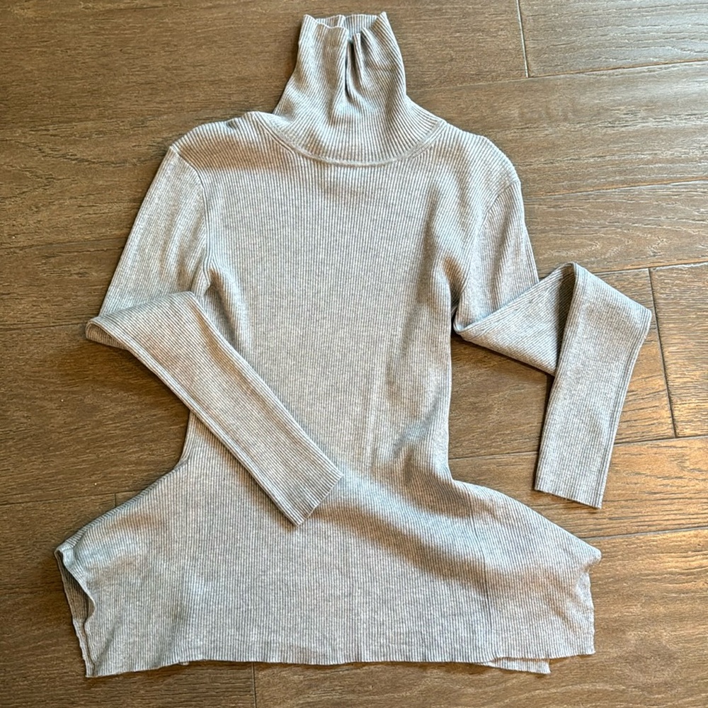 MICHAEL Michael Kors Ribbed Turtleneck Sweater with Peplum Waist